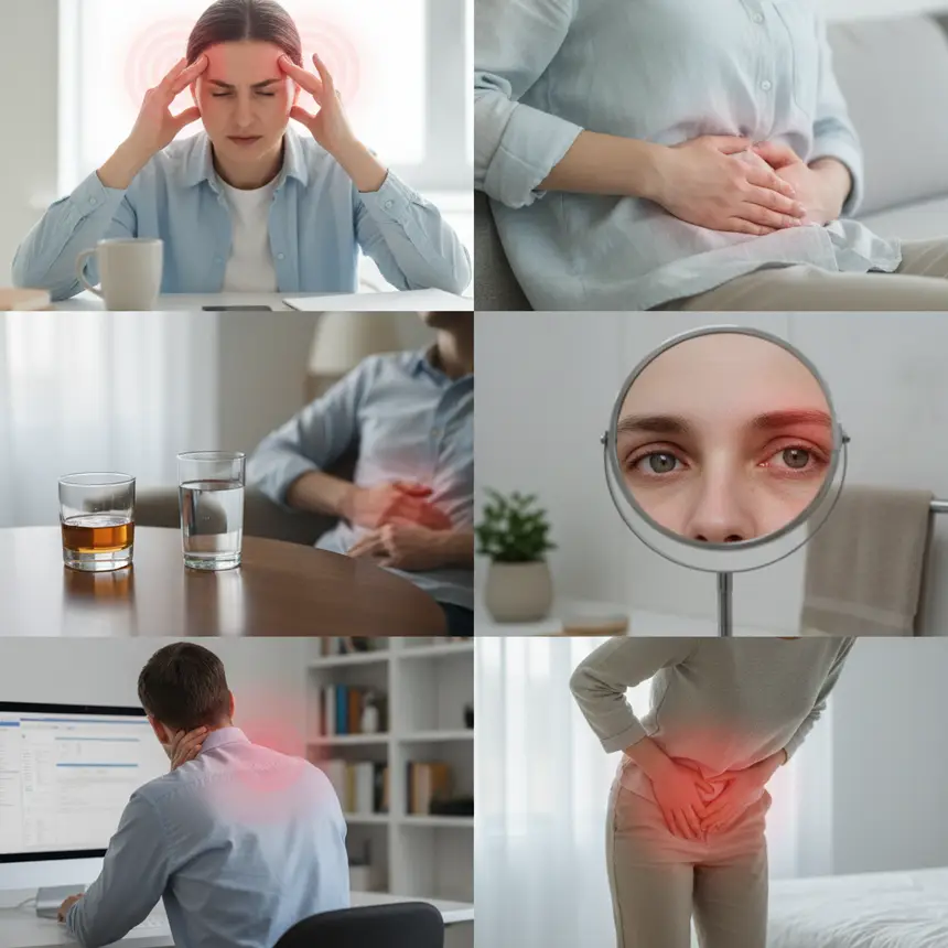 Liver health warning signs, chronic fatigue, indigestion, hangover