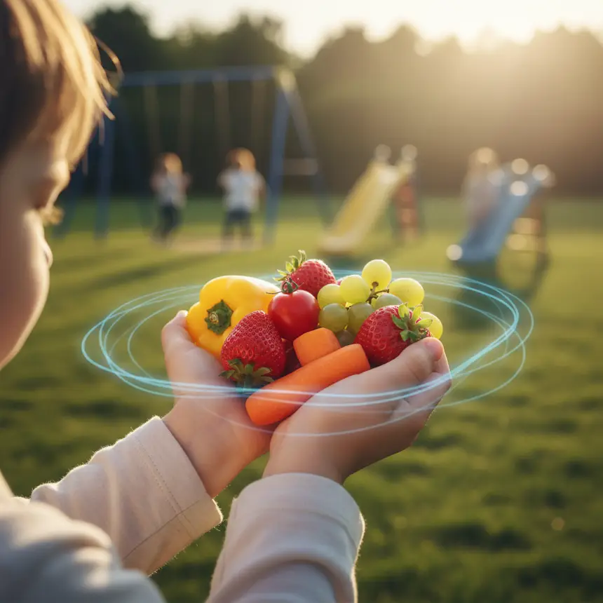 Children's balanced diet, healthy lifestyle habits, outdoor activities
