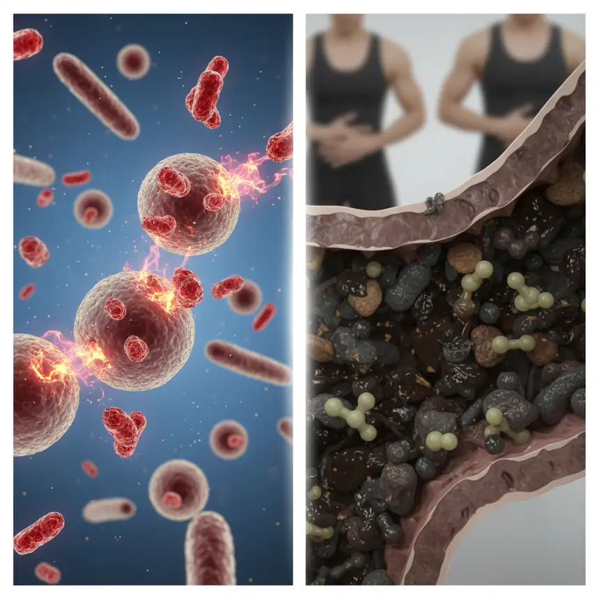 cells attacked by free radicals, blocked gut
