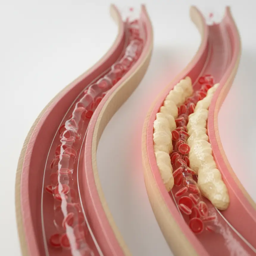 arterial hardening, cholesterol buildup
