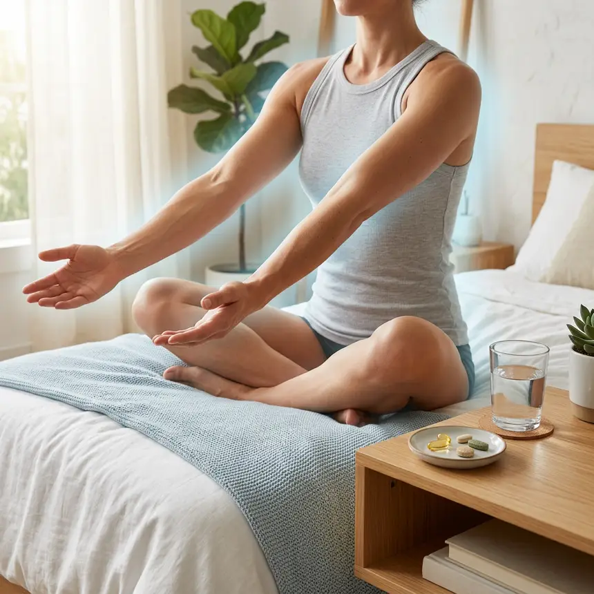 Health routine, vibrant day, sleep management