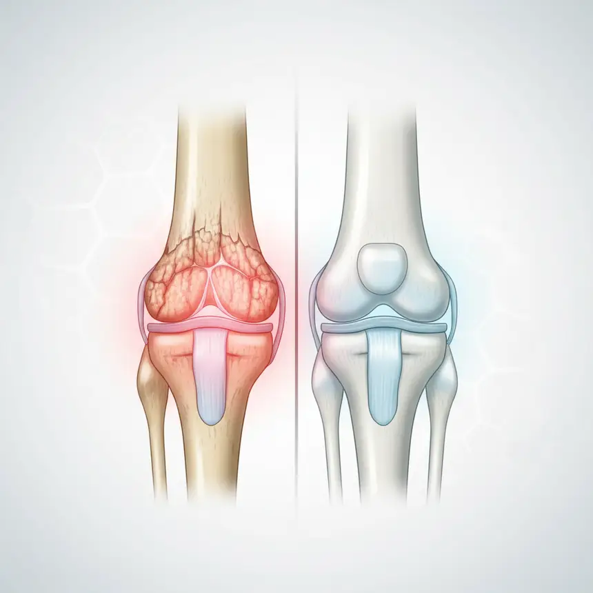 Worn cartilage joint