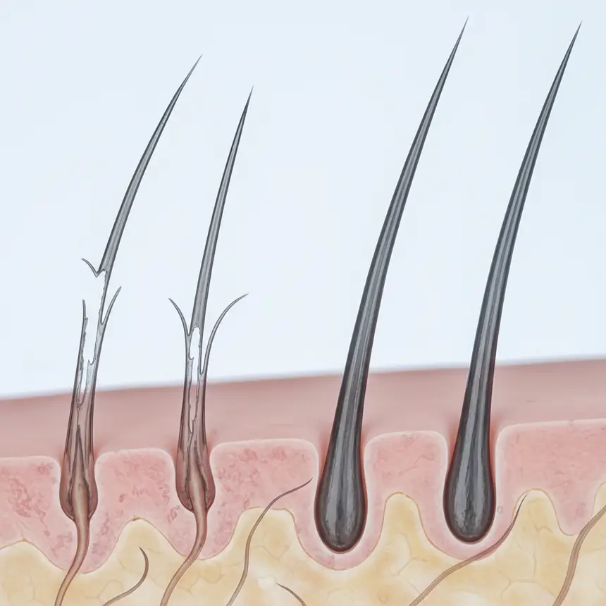 Weak hair, scalp environment
