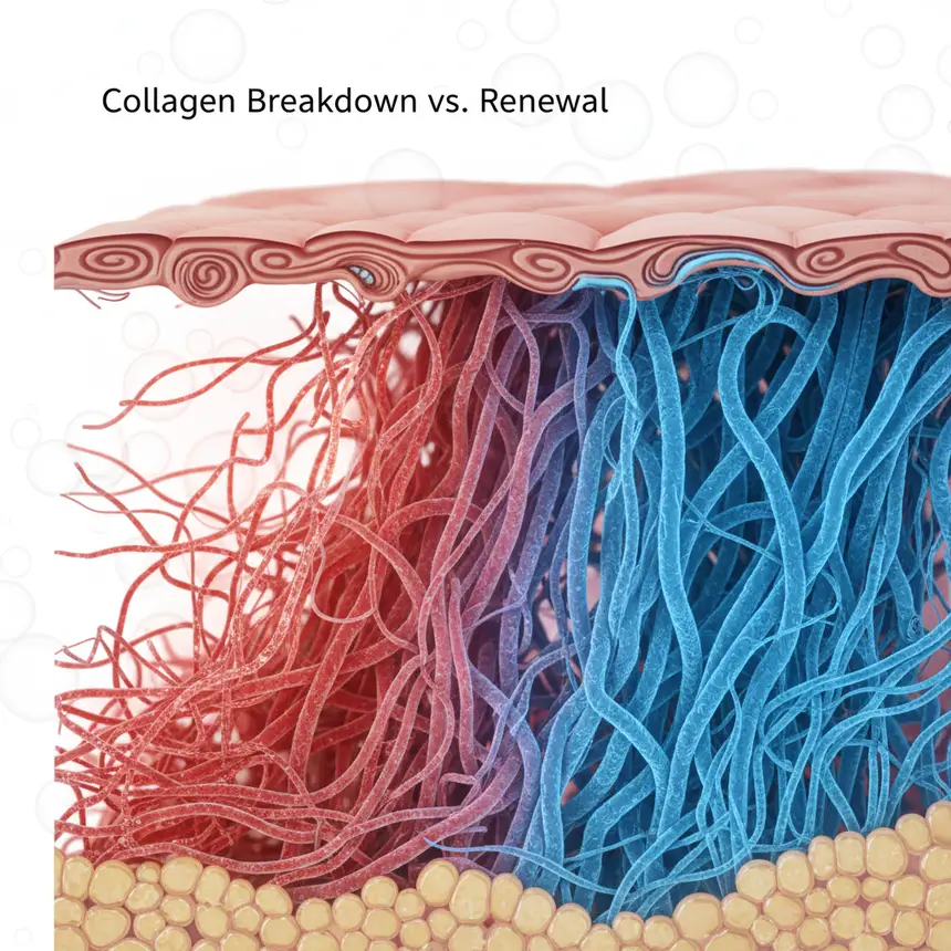 Collagen decline skin