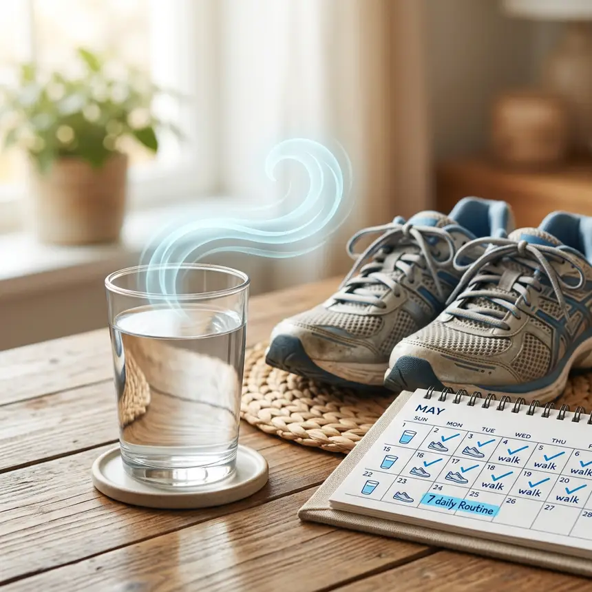Warm water, daily habits, increased activity