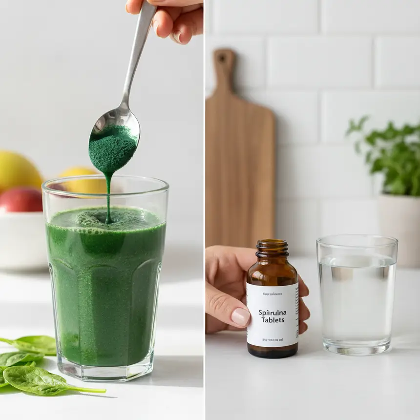 Spirulina powder tablets