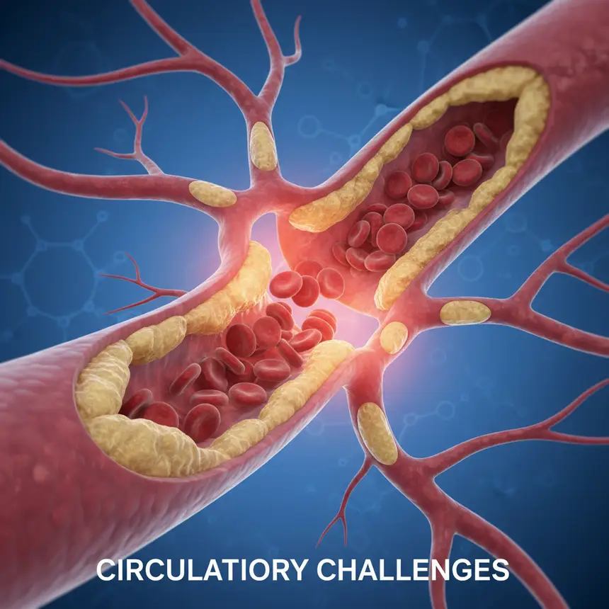 Circulatory problems, blood vessel stagnation