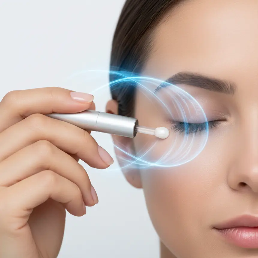 Eye cream application