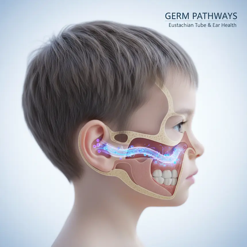 Pediatric ear infection cause