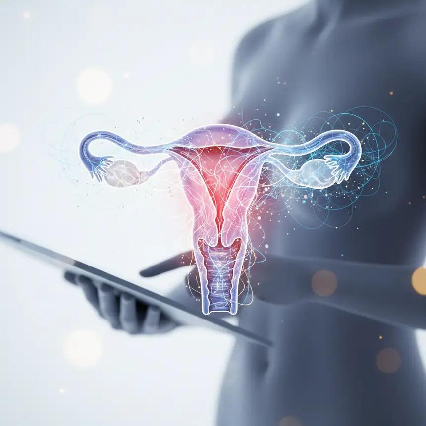 Uterine interior, hormonal balance